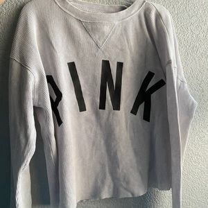 PINK White Oversized Long Sleeve Shirt